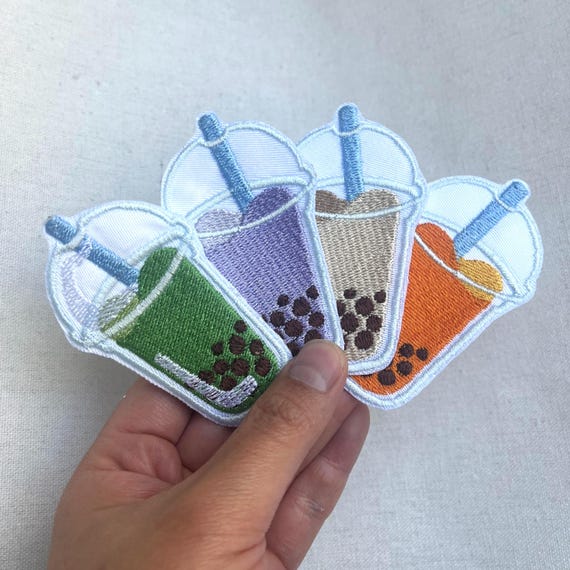 Bubble Tea with Boba Embroidered Patch