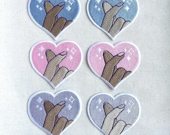 Finger Heart Love Embroidered Patch