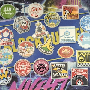 Mario Kart World/Deluxe/Tour Sponsored Gloss Vinyl Sticker Badges (20 Pack)