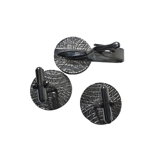 Silver Tone Interlocking Circle Design Cufflinks … - image 3