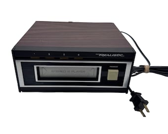 Realistic Brown Stereo 8 Track Player Wood Grain Vintage Home Audio 14-935 Works