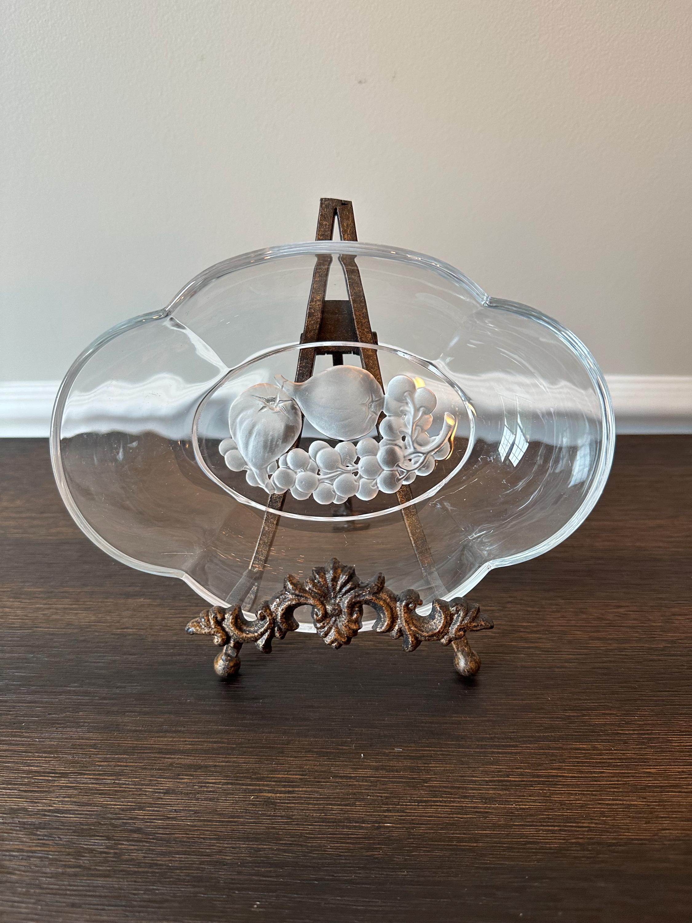 Crystal Hoya HOYAクリスタル 飛鶴金縁波文様大皿 Glass Etsy - Japan