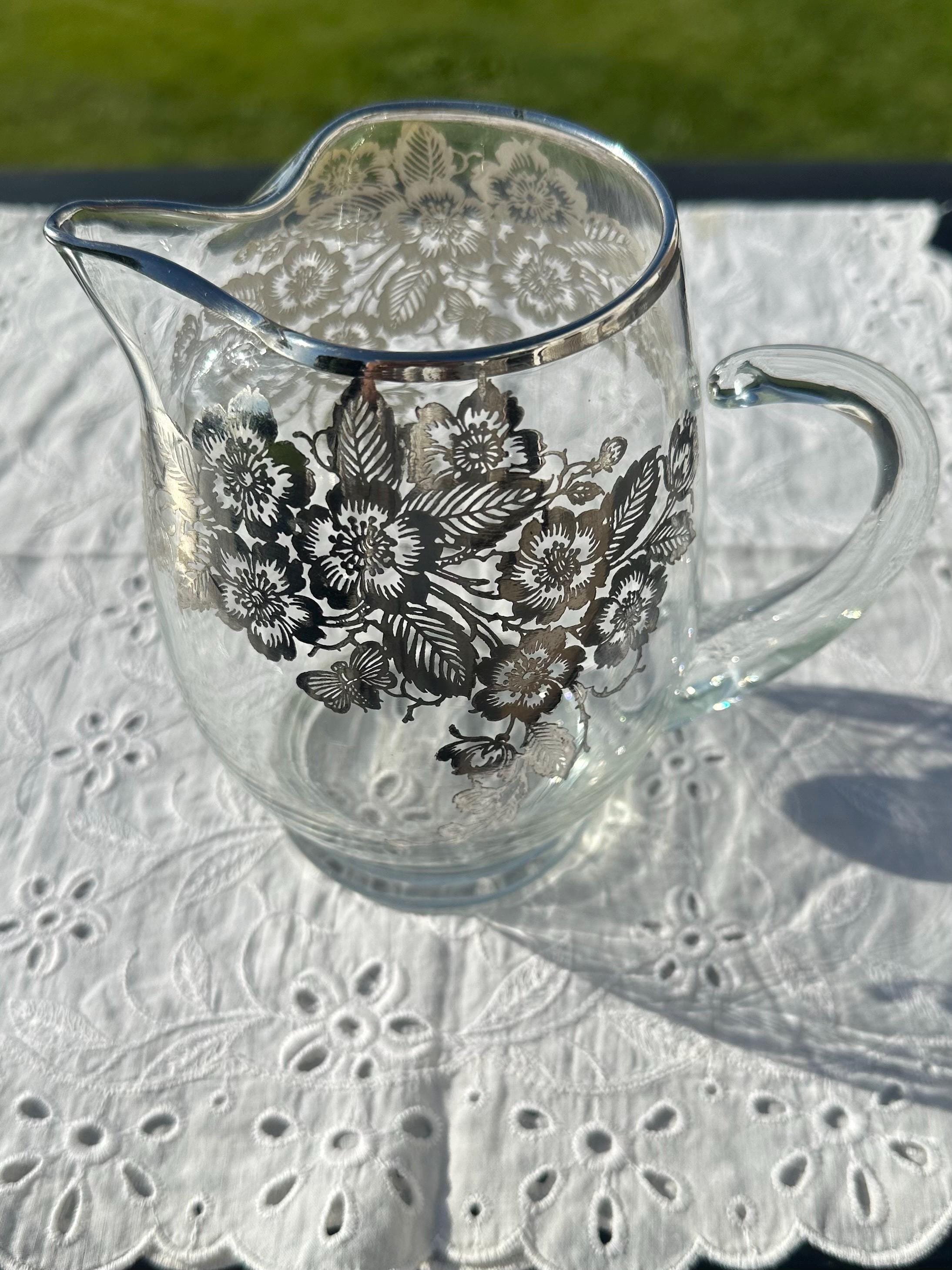 Silver Overlay Glass - Etsy