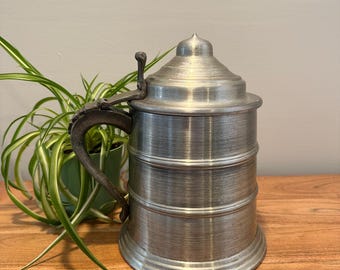 Vintage Pewtertone Ice Bucket: Olde Tankardware Barware, Made in