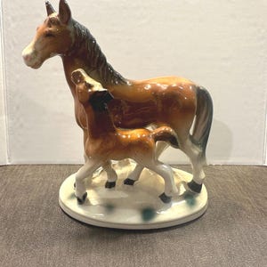 Vintage Ceramic Horse Mare and Foal Figurine Japan - Etsy