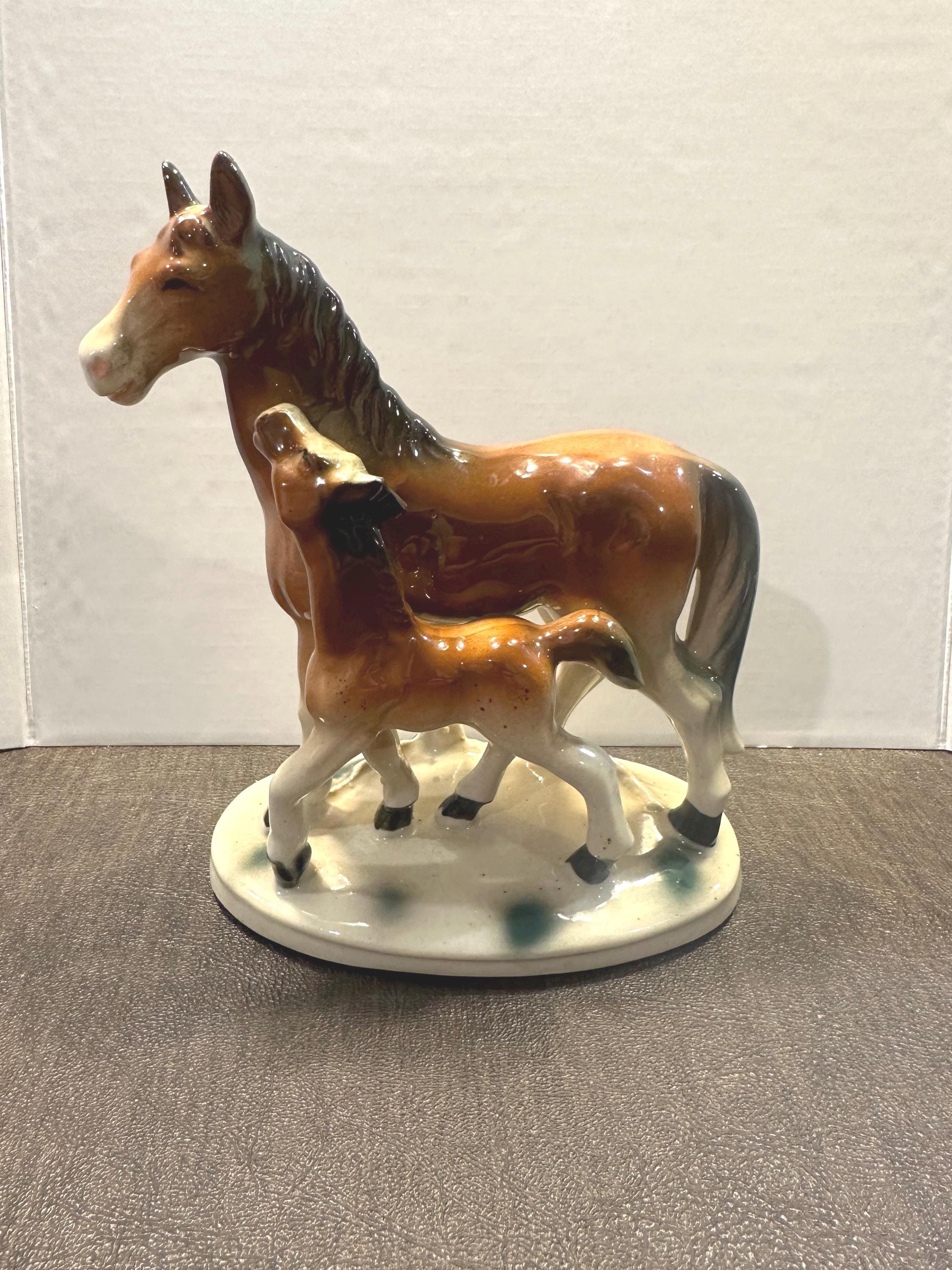 Vintage Ceramic Horse Mare and Foal Figurine Japan - Etsy