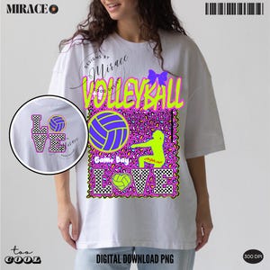 Neon Preppy Volleyball PNG, projekt sublimacji, plik PNG Volleyball Game Day do sublimacji, natychmiastowe pobieranie, pobieranie cyfrowe