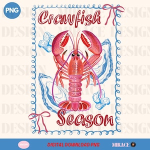 Aquarel preppy langoesten kookshirt, langoestenseizoen png, shirt langoesten coquette, handtekening png, preppy png