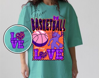 Neon Preppy Basketball PNG, Sublimation Design, Basketball Game Day PNG File for Sublimation, Instant Download, Digital Download