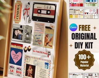 Editable Vintage Matchbook Poster Template with DIY KIT, Personalized Matchbook Wall Art, DIY Canva Template, Blank Matchbook Template