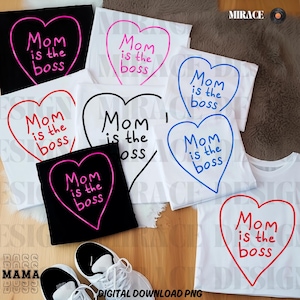 Handgezeichnete Mama ist der Boss Png, trendiges Mama T-Shirt-Design, lustige Mama sarkastische Mama Png, Muttertag png, Mama Png