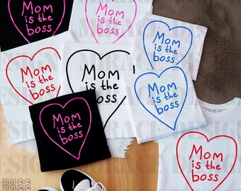 Hand Drawn Mom is the boss Png, Trendy Mama T-Shirt Design, Funny Mom Sarcastic Mama Png, Mothers Day png, Mama Png