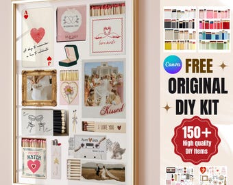 DIY Wedding Matchbook Template, Canva Matchbox Template DIY KIT, Personalized Matchbook Wall Art, Blank Matchbook Template, Wedding Gift