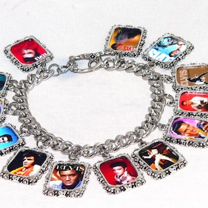 Unique Elvis Presley Charm Bracelet for Music Lovers and Retro Jewelry Fans