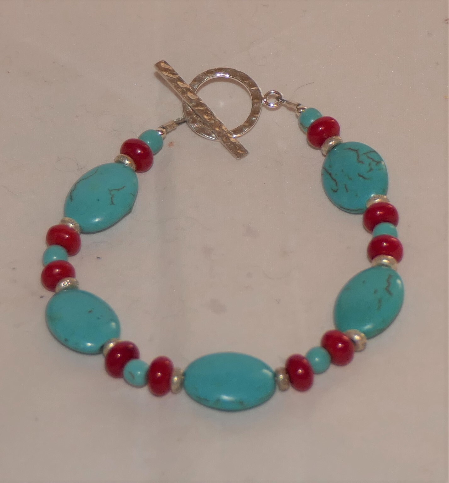 Carolina Sundance Lapis Turquoise Bali Style Toggle Bracelet Various Sizes Carolina Sundance Lapis Turquoise Bali Style Toggle Bracelet Various Sizes