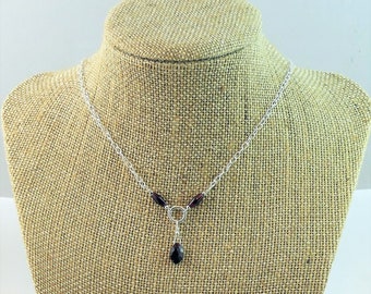 Gorgeous Garnet Briolette Minimalist Necklace