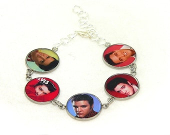 Unique Elvis Presley Charm Bracelet for Music Lovers and Retro Jewelry Fans