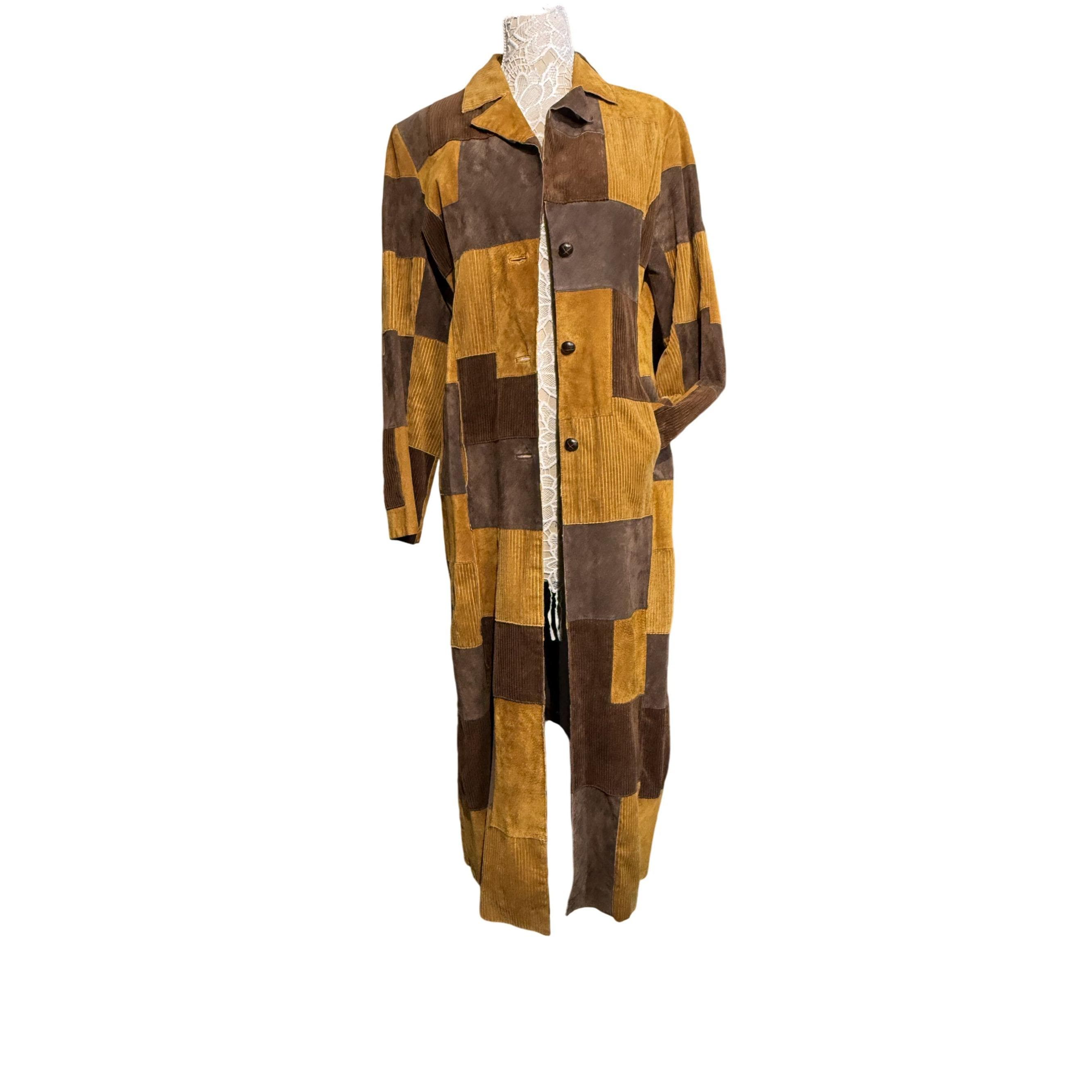 70s Suede Patchwork Coat - Etsy Canada
