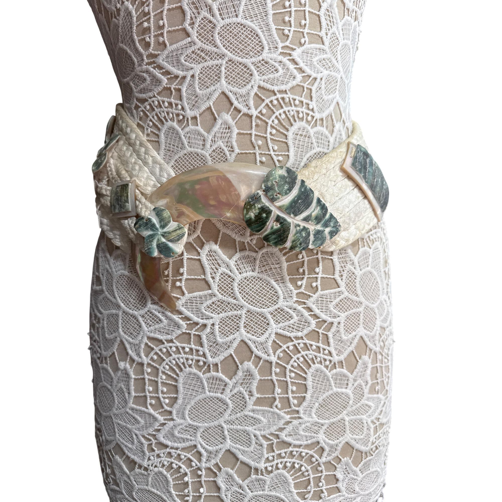 Macrame Mother of Pearl Belt - Etsy