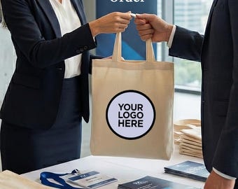 Custom Tote Bags with Logo, Reusable Heavy Duty Cotton Canvas, Bulk Orders