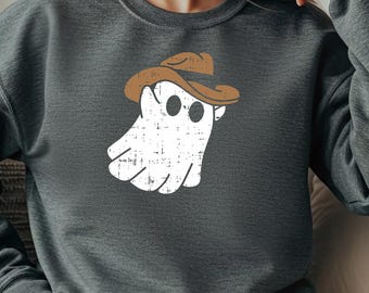 Ghost Cowboy Sweatshirt, Halloween Western Sweatshirt, Halloween Tee, Halloween Cowboy Ghost Tee, Western Shirt, Funny Halloween Shirt