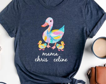 Custom Mama and Children T-Shirt, Personalized Family Names, Custom Mother Gift