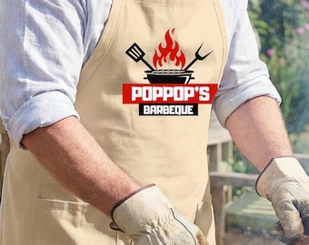 Personalized Cooking Apron, Baking Apron Idea, Custom BBQ Apron, Gift for Chef, Baker, Restaurant Staff, BBQ Lover