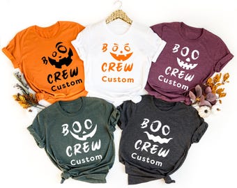 Custom Boo Crew Faces Shirt, Matching Crew Shirt for Halloween