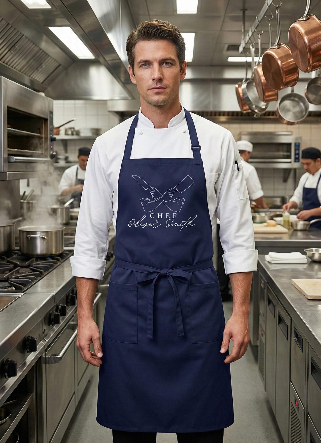 Custom Chef Apron, Adjustable Cotton Blend, Unisex Fit - Etsy