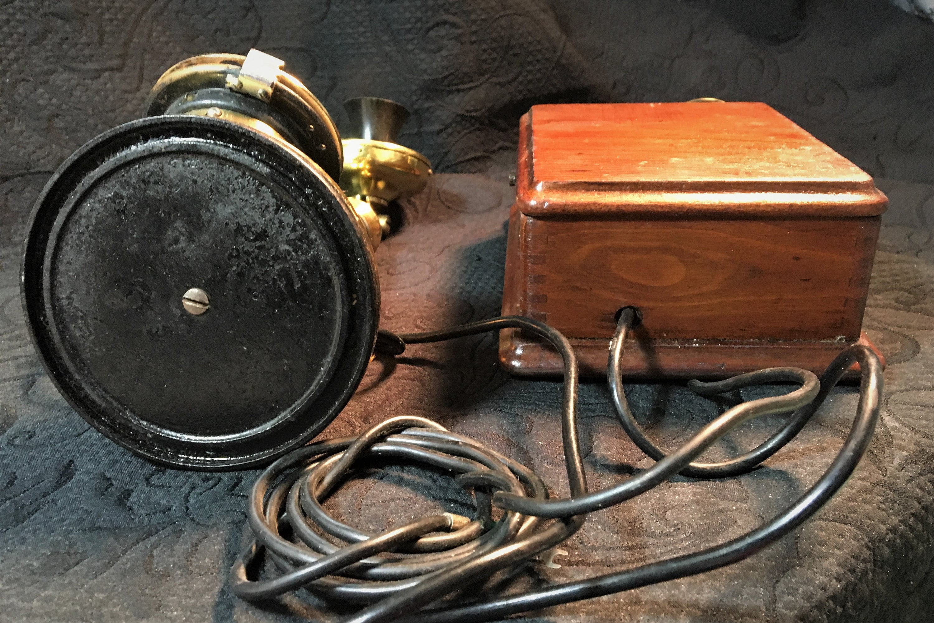 Antique Brass Candlestick Telephone With Wall Ringer Box Etsy UK