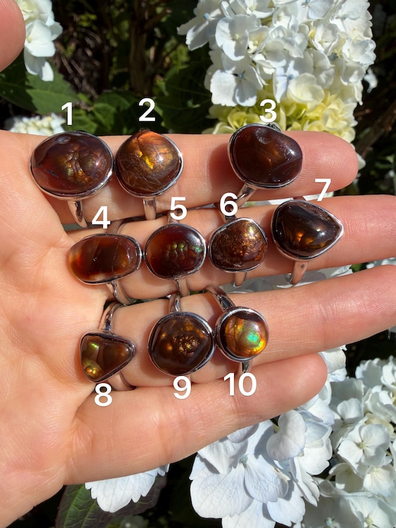 Handmade Sterling Silver Mexican Fire Agate Ring - Iridescent Gemstone