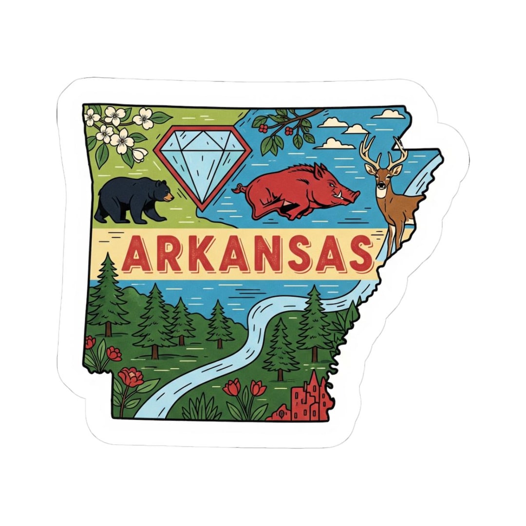Colorflow | Arkansas Vinyl Sticker | Waterproof Durable State Decal ...