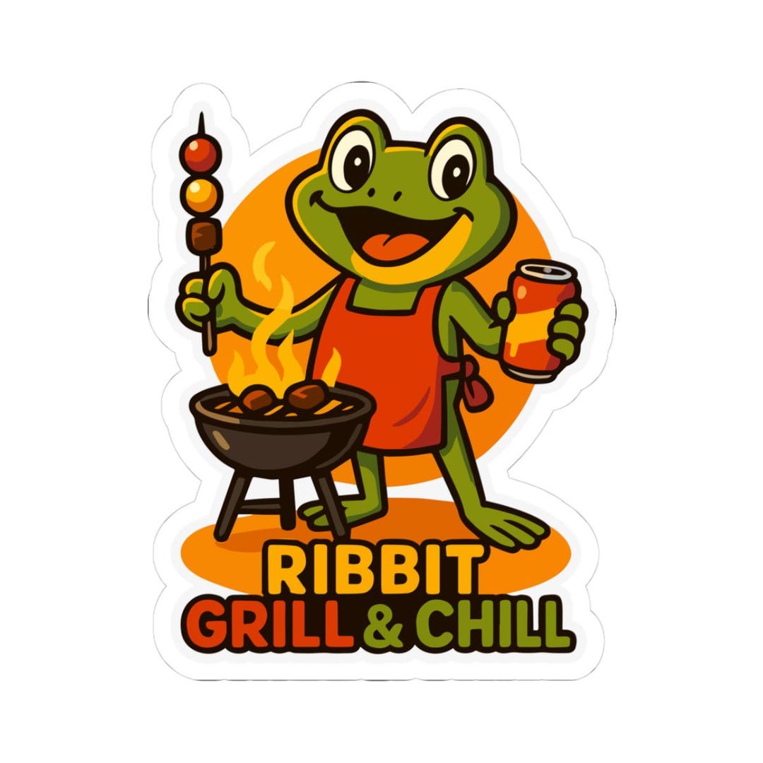 Frog BBQ Grill Sticker | Waterproof Vinyl Decal - Etsy