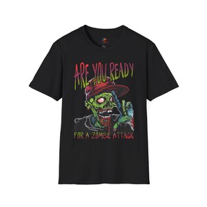 ColorFlow | Zombie Attack T-Shirt | Horror Undead Graphic Tee | Scary Shirt | Are You Ready Comic Zombie Shirt