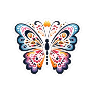 ColorFlow Vibrant Butterfly Sticker | Boho Colorful Insect Art | Hippie Nature Aesthetic | Waterproof Vinyl Sticker