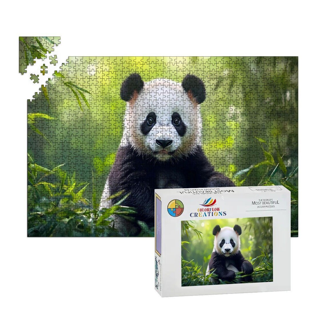 Panda Jigsaw Puzzle: Bamboo Bliss Wooden Puzzle for Adults & Kids - Etsy