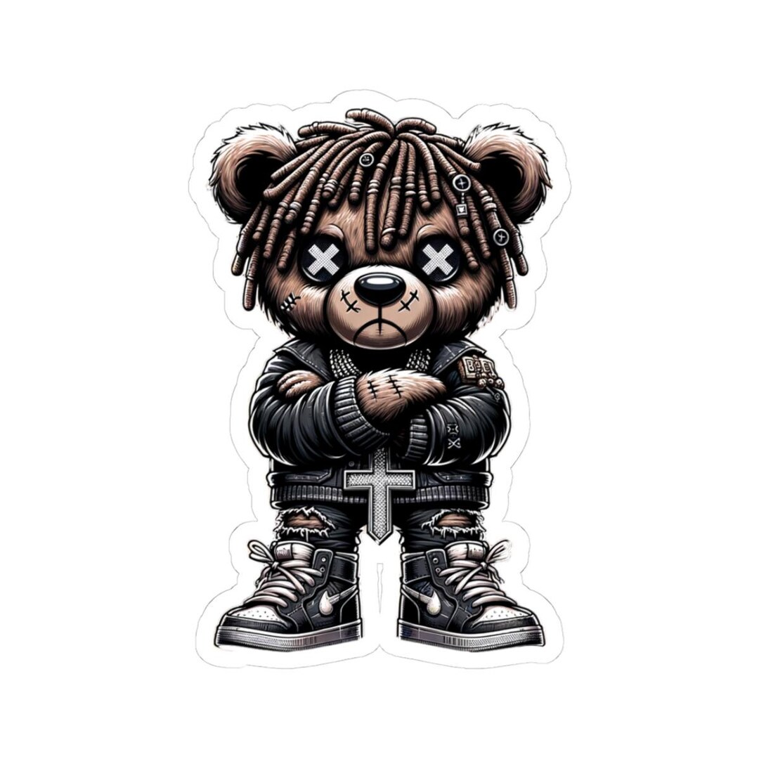 Colorflow | Dreadlock Bear Vinyl Sticker | Gothic Streetwear Gamer ...