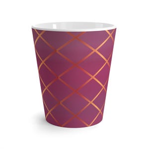 ColorFlow | Magenta Rose Gold Diamond Latte Mug Gift for Coffee Lovers | 12oz Ceramic Cup with Bold Gradient and Luxe Geometric Style