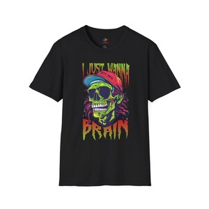 ColorFlow | Ich will nur dein Gehirn beißen Shirt | Lustiges Zombie T-Shirt | Gruseliges Valentinstag T-Shirt | Horror Comic Grafik Shirt