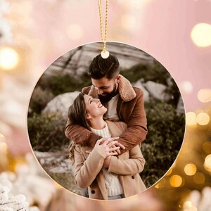 Custom Photo Ornament, Custom Christmas Ornament, Couples Ornaments, Personalized Christmas Ornaments Photo Ornament Ceramic Custom Ornament