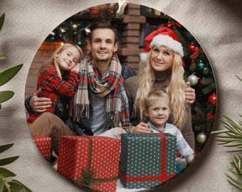 Custom Photo Ornament, Custom Christmas Ornament, Couples Ornaments, Personalized Christmas Ornaments Photo Ornament Ceramic Custom Ornament