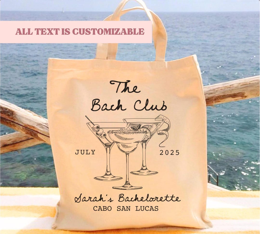 Custom the Bach Club Bridesmaid Tote Club Personalized Bachelorette ...