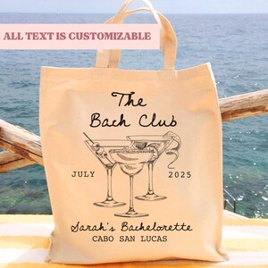 Custom The Bach Club Bridesmaid Tote Club Personalized Bachelorette Bridesmaid Favors Bachelorette Party Favors Totes Club Bach Party Tote