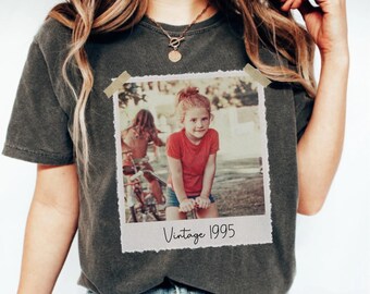 Vintage Polaroid Custom Photo Shirt - Personalized Picture T-Shirt, Custom Photo Tee, Unisex Funny Gift, Birthday Gift, Polaroid Photo Shirt