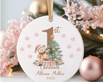 Custom Baby's First Christmas Ornament, My First Christmas Baby Gift, Personalized Christmas Ornament for Girl 2025, Baby Boy Ornament 2025