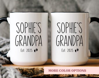 Personalized Grandpa Mug Est 2026 Custom Name Coffee Cup First Time Grandpa Gift for New Papa Nonno Abuelo Mug Birthday or Father’s Day Gift