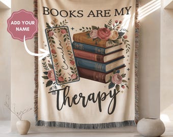 Custom Book Lover Blanket, Wildflowers Bookish Throw, Bookshelf Blanket Gift for Bookworm, Gift for Booklover Throw Blanket, Reading Blanket