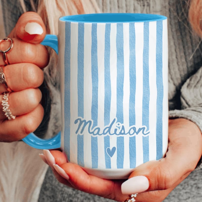 Personalized Gingham Mug - Etsy