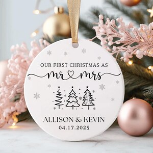 Our First Christmas As Mr & Mrs Ornament, First Married Christmas Ornament 2025, Married Ornament, Wedding Ornament, Mr And Mrs Gifts