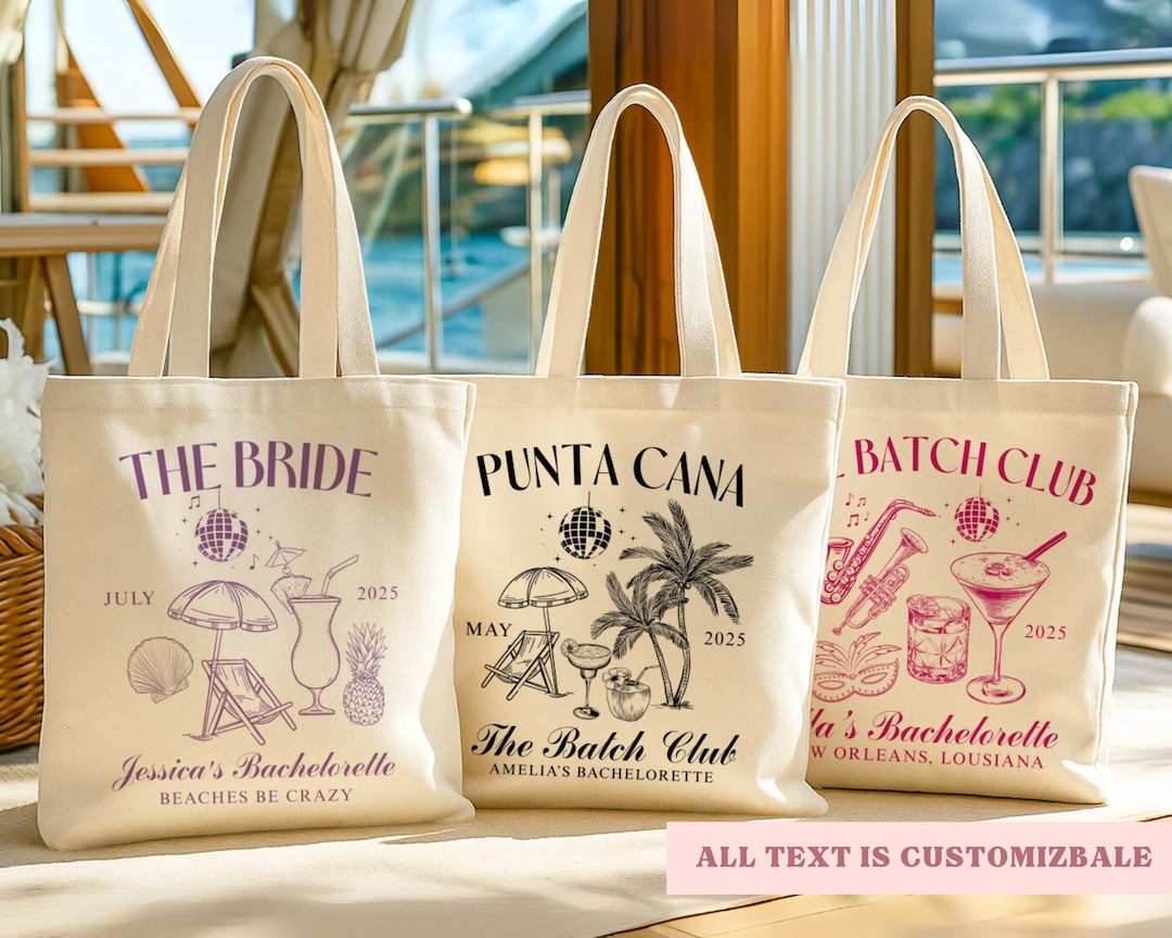 Custom Bachelorette Tote Bags, Personalized Bach Club Tote Bag ...